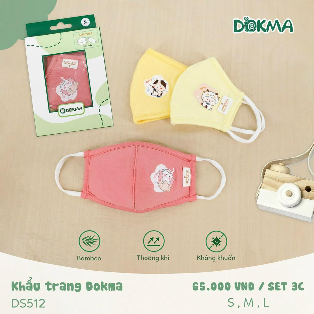 Khẩu trang bé trai, bé gái Dokma (hộp 3 chiếc màu ngẫu nhiên)