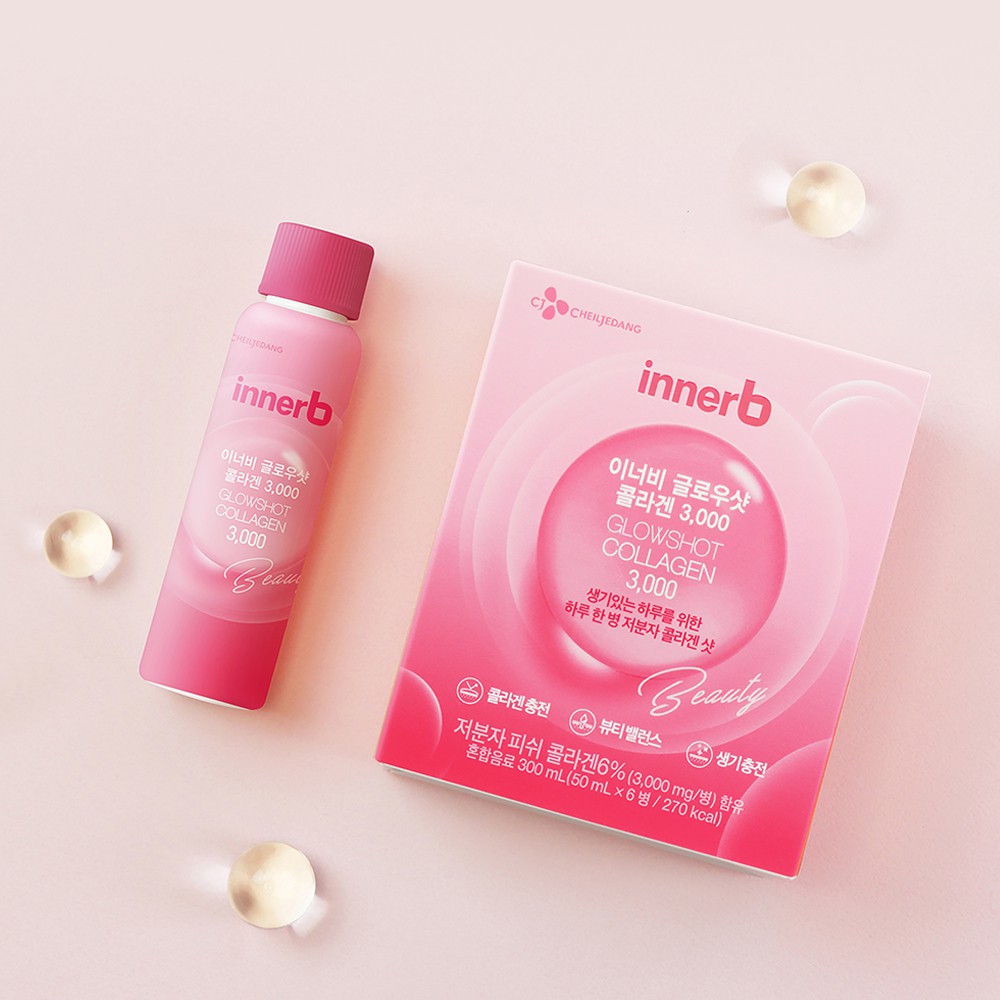 Nước Uống Innerb Glowshot Collagen Căng Mịn Sáng Da 300ml (50ml x 6 Chai)