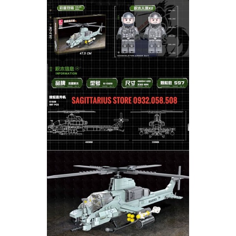 Lego Jiestar 61028 Lắp Ráp Trực Thăng Viper Helicopter