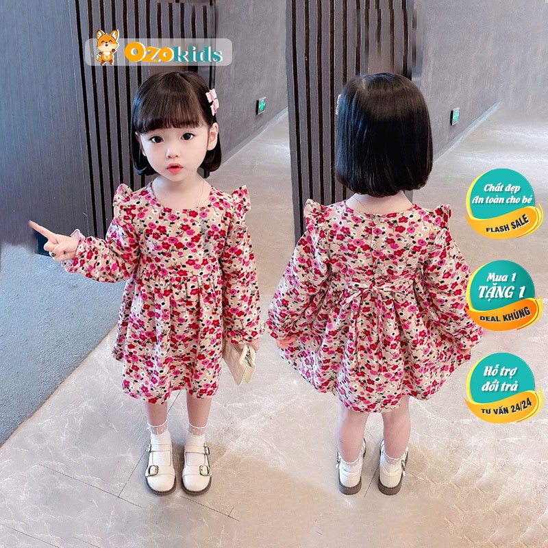 Váy xòe bé gái LOBY dài tay cho mùa thu V0401112 (8 tháng - 7 tuổi)