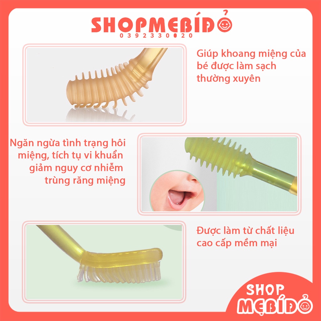 Bàn Chải Rơ Lưỡi Silicon An Toàn Cho Bé Cao Cấp Siêu Mềm Từ 0-18 Tháng Tuổi Shop Mẹ Bí Đỏ