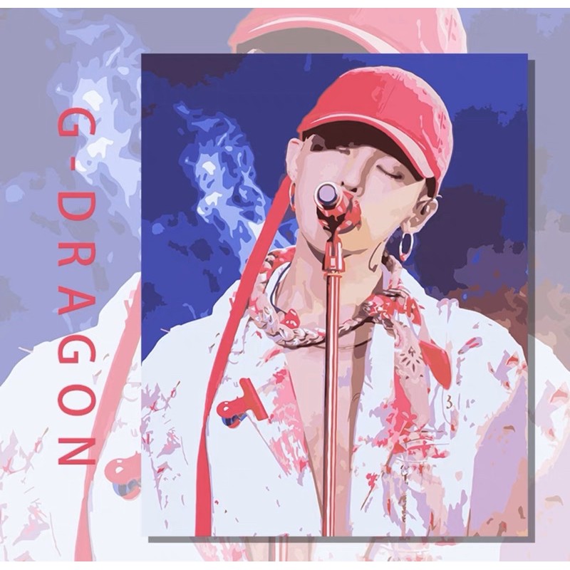 Tranh Sơn Dầu Số Hoá Ca Sĩ G-Dragon, Tranh Tô Màu Theo Số Ca Sĩ G-Dragon