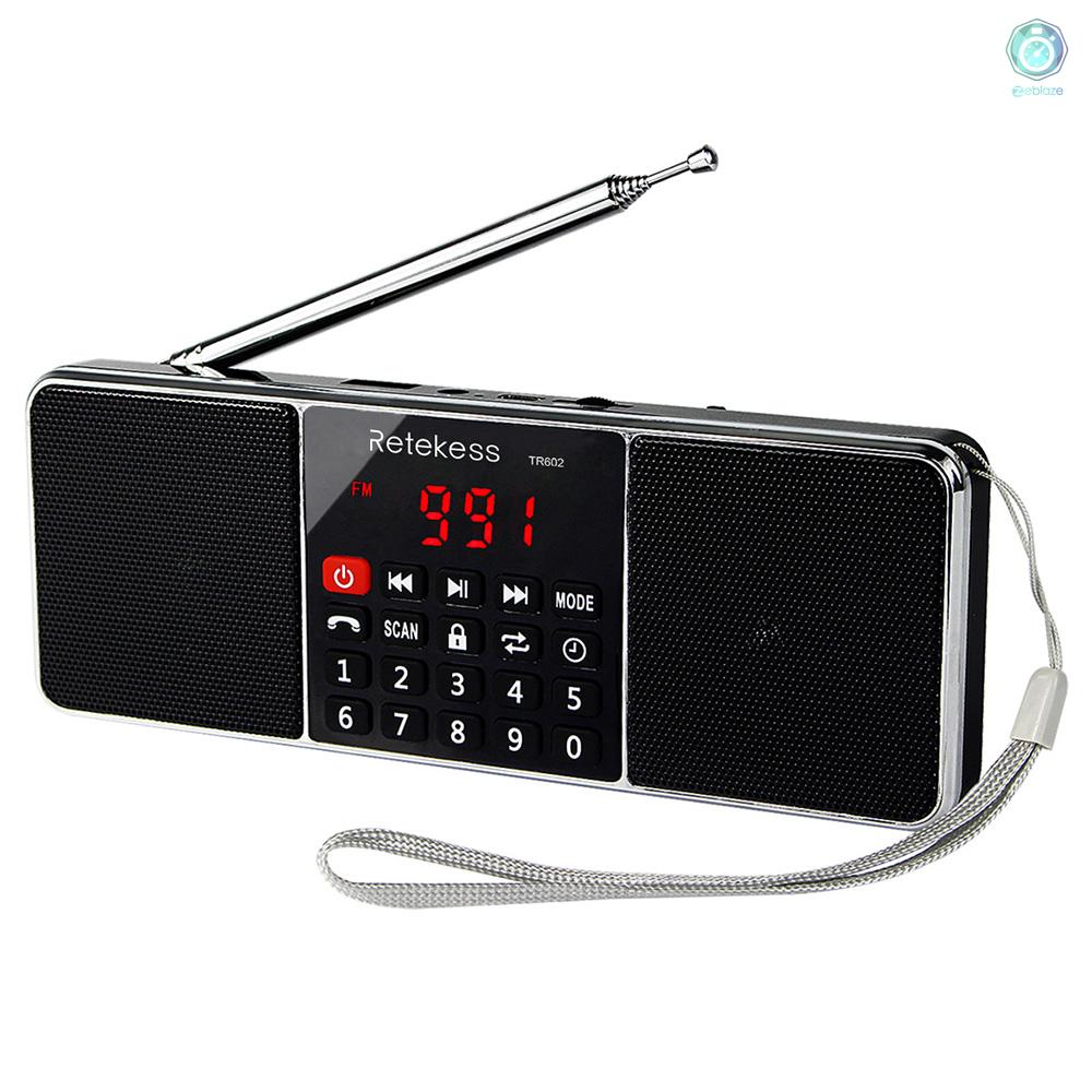 Loa Bluetooth máy nghe nhạc MP3 tai nghe đầu ra AUX IN Hỗ trợ Thẻ TF đọc USB 3C Retekess TR602 Radio FM / AM