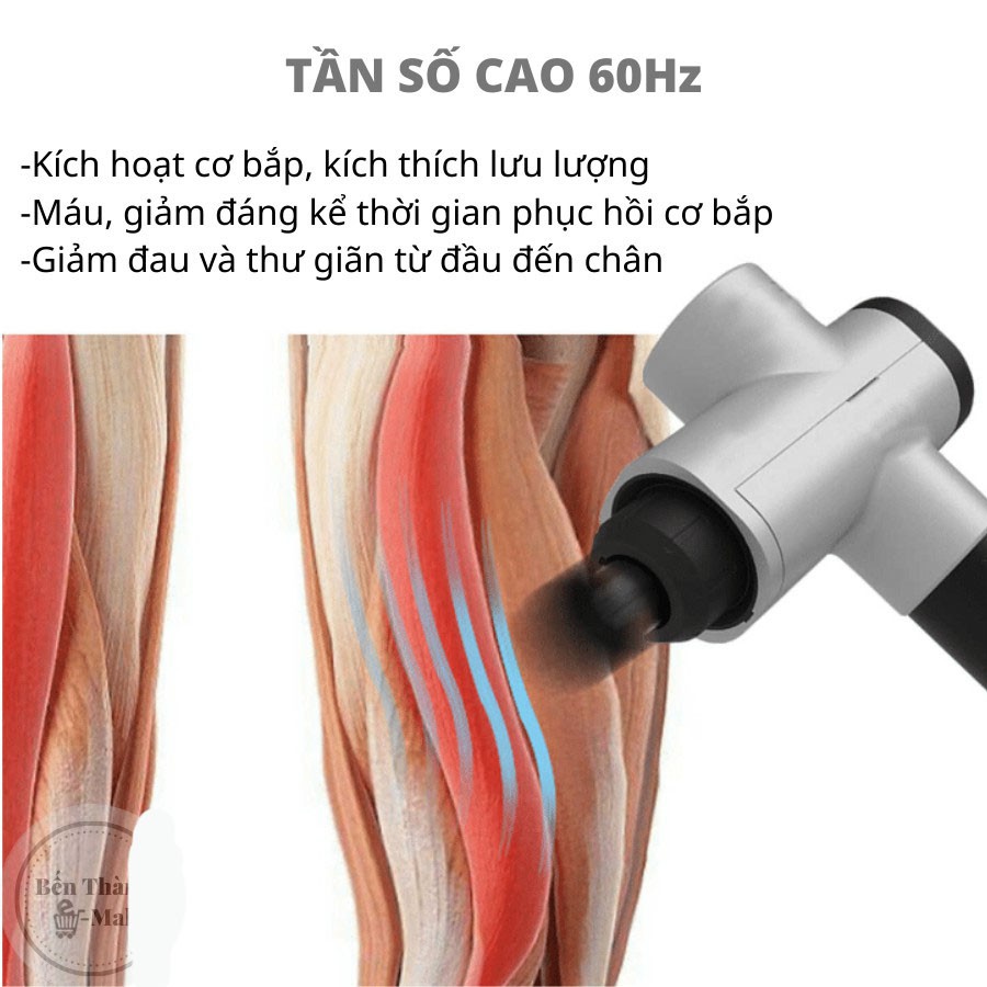 Máy Massage Cầm Tay Fascial Gun 2021, Súng Massage 4 Đầu 6 Chế Độ Fascial Giảm Căng Cơ, Trị Nhức Mỏi Vai Gáy