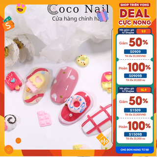 Charm nail bánh kẹo, charm nail cute trang trí móng