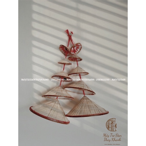 Dây nón mini trang trí, nón dây decor treo tường tiểu cảnh