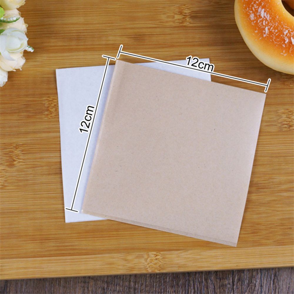 Set 100 túi giấy kraft đựng bánh donut nhiều màu sắc chống dầu nhỏ gọn cho nhà bếp