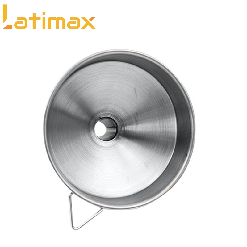 Phễu Inox rót chất lỏng đường kính 10cm chuyên dùng cho nhà bếp, rót dầu, mật ong có móc cầm tay tiện lợi Latimax