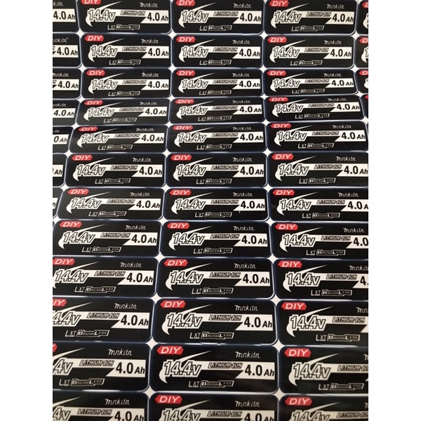 Tem dán vỏ pin đề rõ dung lượng nổi bật vỏ pin 18v và 14,4v