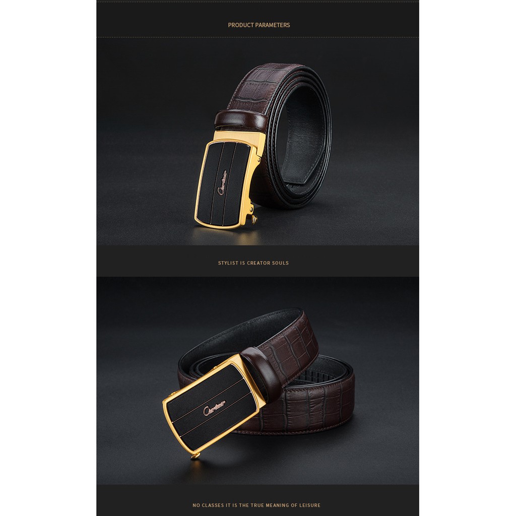 [HÀNG CHẤT] FREESHIP ĐƠN 99K_Thắt Lưng Nam Da Bò Cao Cấp Khóa Mạ  24k HK0029 | BigBuy360 - bigbuy360.vn