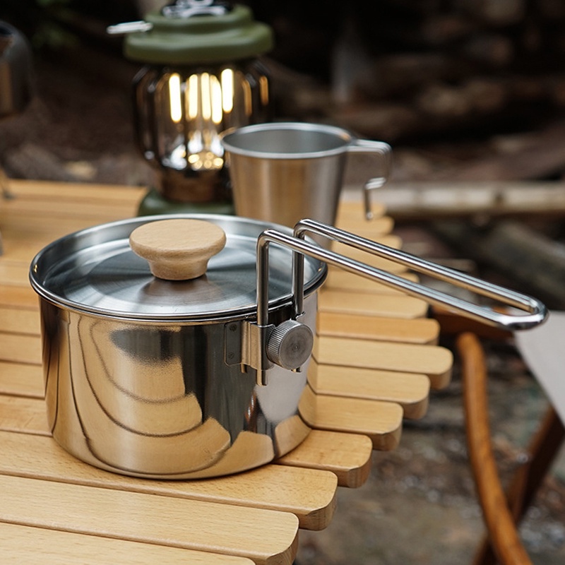 Ấm Đun Nước Đa Năng Bằng Thép Không Gỉ 304 Có Thể Gấp Gọn Tiện Lợi