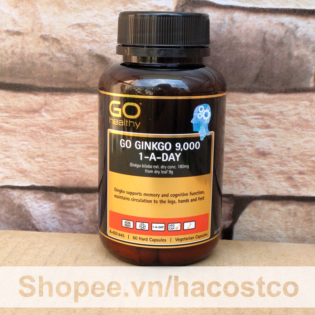 Viên Uống Go Ginkgo 9000 1 a day 60 viên - Go Healthy 9,000 1-a-day  Hỗ Trợ Cải Thiện Trí Nhớ | WebRaoVat - webraovat.net.vn