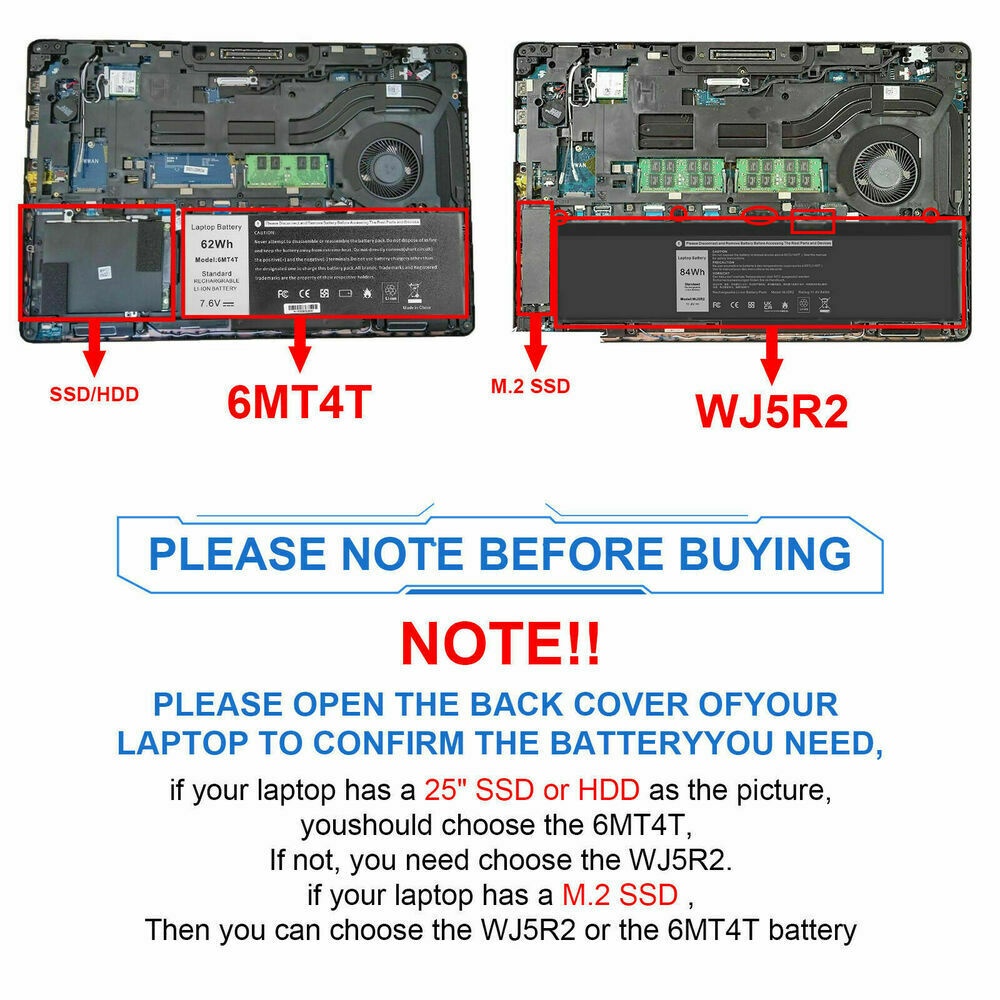 Pin Laptop Dell Latitude E5570 E5470 E5550 WJ5R2 4F5YV Dell Precision 3510 M3510 -84wh