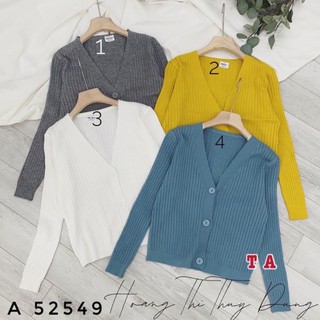 Áo cadigan len 3 khuy giữa, Khoác len dài tay khuy nhựa AK1410 - NhiNhiShop huongpt