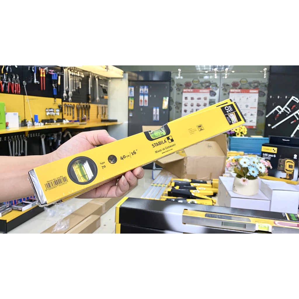 Thước nivo cân bằng 40cm, 2 bọt thủy Stabila 02282. Sản xuất tại Đức, bảo hành 10 năm