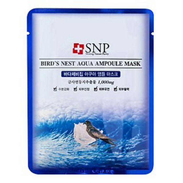 Mặt Nạ Ampoule Tinh Chất Tổ Yến Dưỡng Ẩm Chuyên Sâu SNP Bird's Nest Aqua Ampoule Mask 25ml