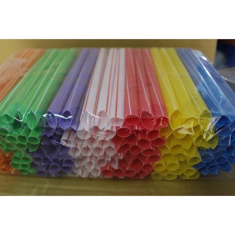 1 bịch ống hút trà sữa/trà tắc nhiều màu 450g khoảng 250 chiếc