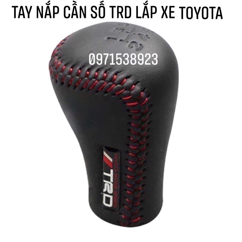 Tay nắm cần số TRD lắp xe TOYOTA INNOVA FORTUNER HILUX VIOS V.v.v quá xịn xò hàng cao cấp đường may chỉ đỏ.