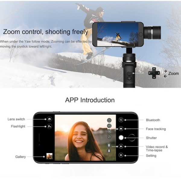Capture 3 Axis Handheld Gimbal Stabilizer for Smartphone iPhone GoPro 7 6 5 sjcam EKEN Yi Action