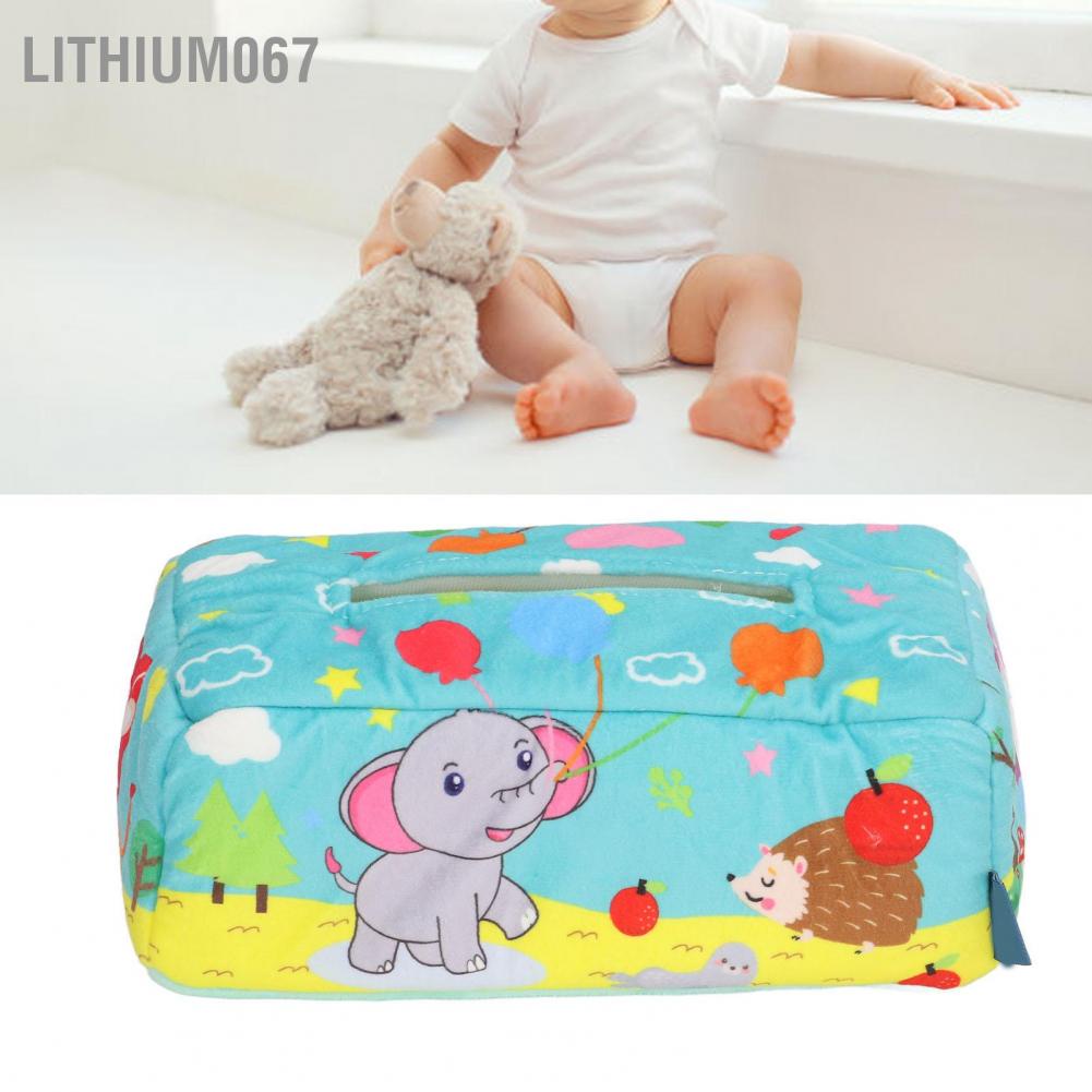 Lithium067 Hộp khăn giấy sang trọng Đồ chơi An toàn Vui vẻ Giáo dục Phát triển giác quan cho trẻ sơ sinh đồ em Quà tặng
