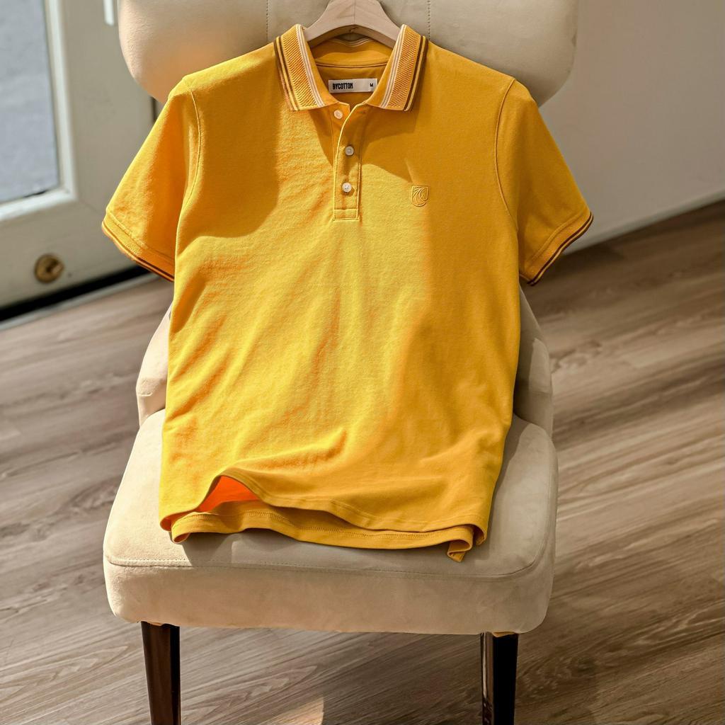 Áo Thun Nam Cao Cấp Polo Premium Basic Yellow Bo Tổ Ong BY COTTON