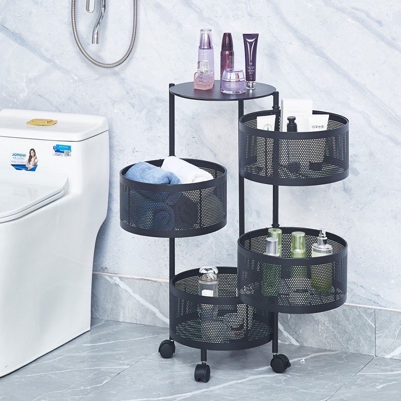 kệ bếp đa năng , kệ xoay tròn nhà bếp đựng rau củ quả có bánh xe 3 4 5 tầng chắc chắn tiện lợi thông minh giá rẻ