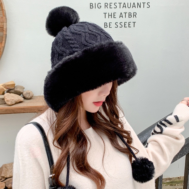 Mũ Len Dệt Kim Chống Lạnh Thời Trang Thu Đông Ấm Áp