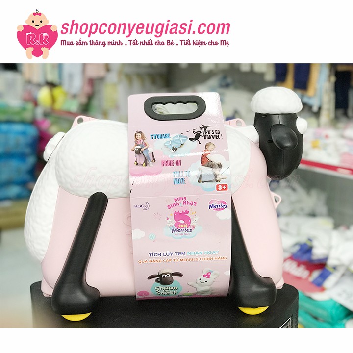 Vali Con Cừu Kéo Cao Cấp Shaun The Sheep 24*46*37cm