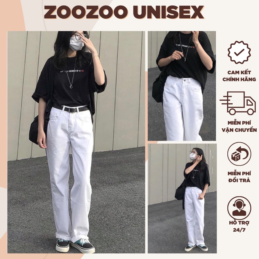 Quần jean nữ phối khuy gài eo cạp cao phong cách Ulzzang Hàn Quốc hai màu đen trắng ngầu chất B230