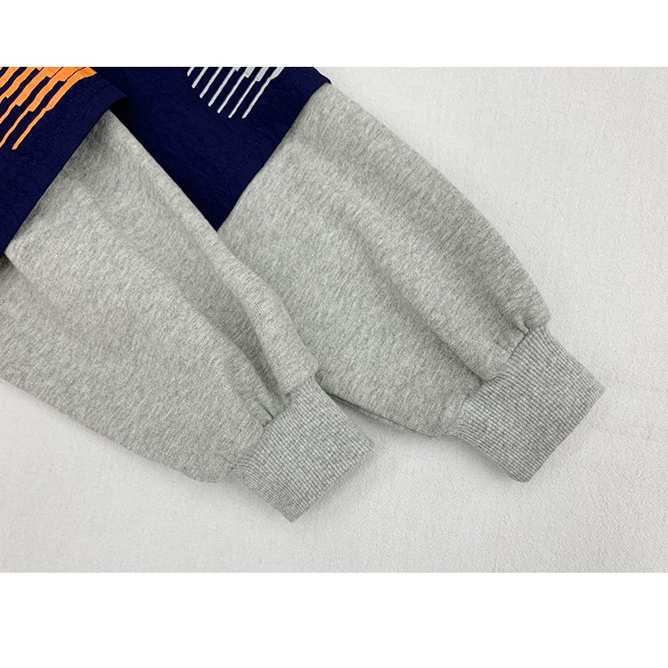 Áo hoodie dài tay giả hai lớp phong cách năng động dành cho bé trai