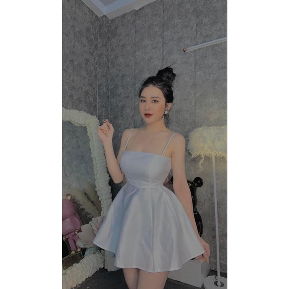 ĐẦM XÒE NỮ 2 DÂY CÓ MÚT NGỰC KÈM QUẦN LÓT TRONG KHÔNG LO BỊ LỘ PU