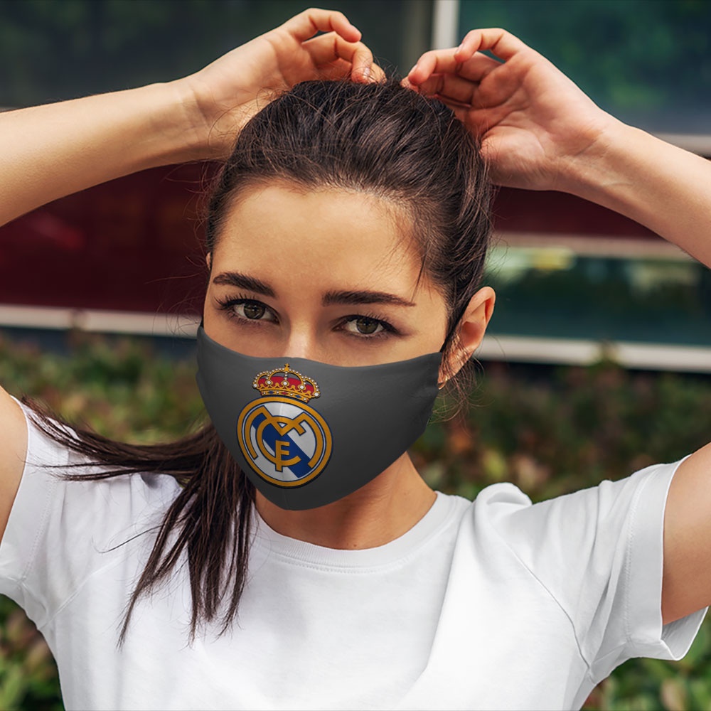 Khẩu Trang  Real Madrid Soink Vải Poly Cotton 100%,Ngăn Bụi,Kháng Khuẩn,Bảo Vệ Toàn Diện