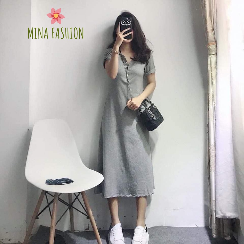 Váy Dài Qua Gối, Đầm Suông Dài Ba Màu Chất Mát Lên Dáng Chuẩn | BigBuy360 - bigbuy360.vn