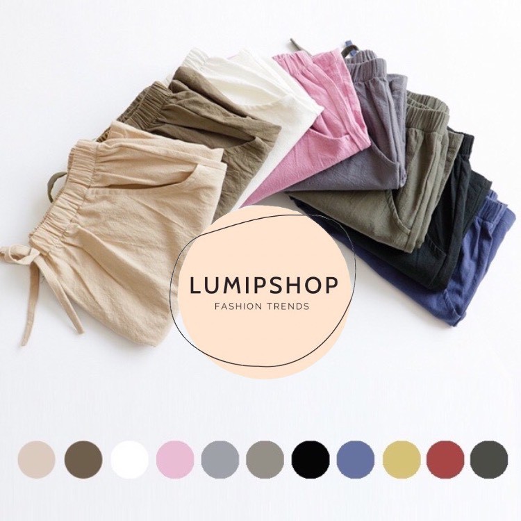 Quần đùi nữ chất đũi đẹp cao cấp ống rộng suông phong cách trẻ trung QD130