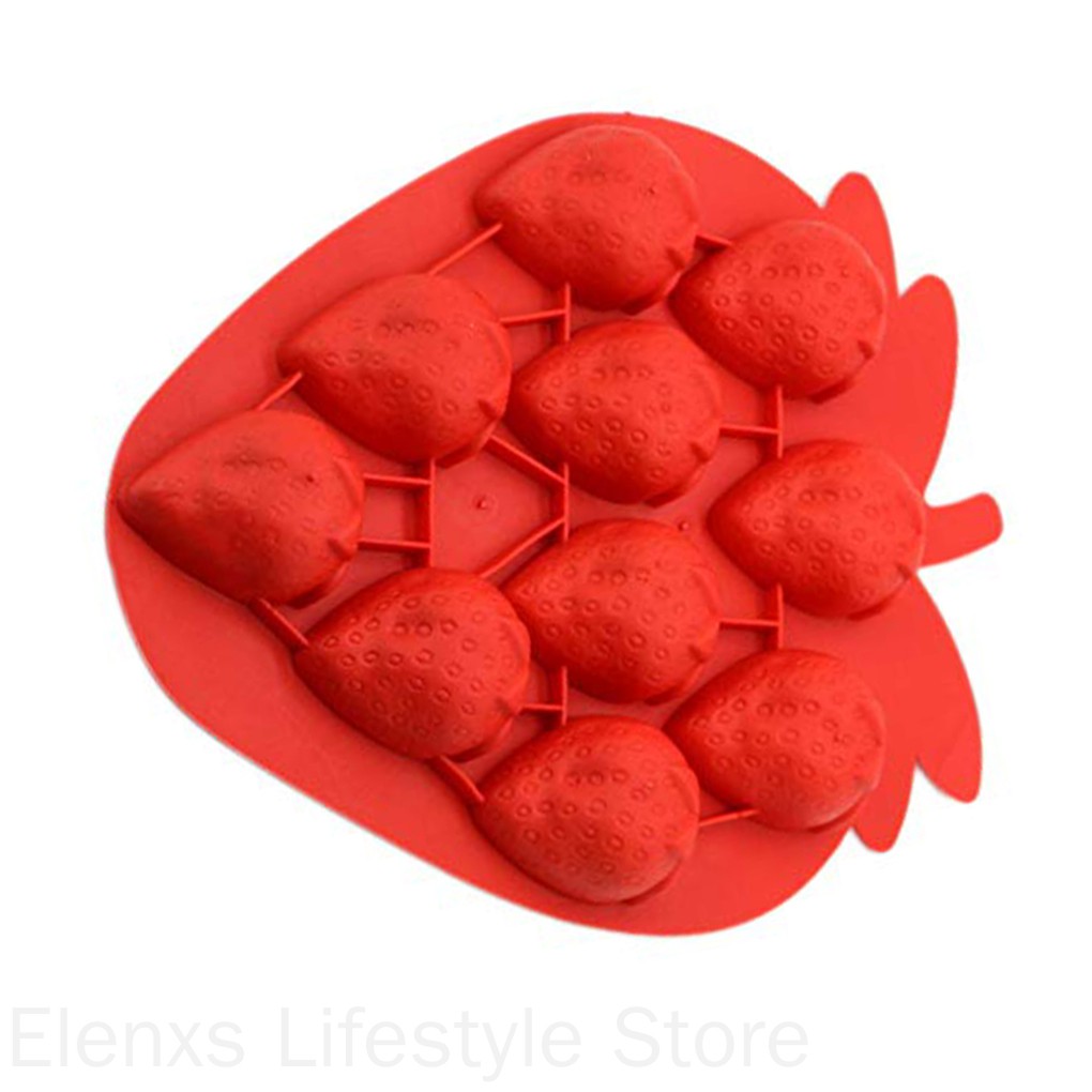 Khuôn Silicon Làm Đá / Sô Cô La Hình Trái Dâu Đáng Yêu