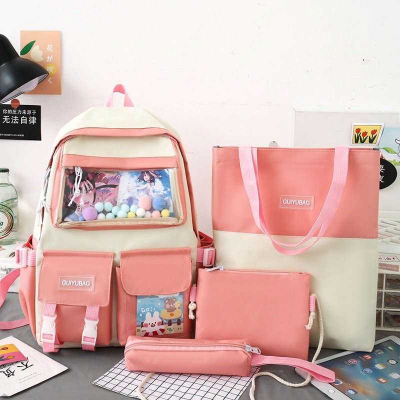 Combo balo 4 món thời trang ulzzang,BALO 4 MÓN THỜI TRANG NAM NỮ  đi học thời trang sinh viên học sinh - GUIYUBAG MICA H