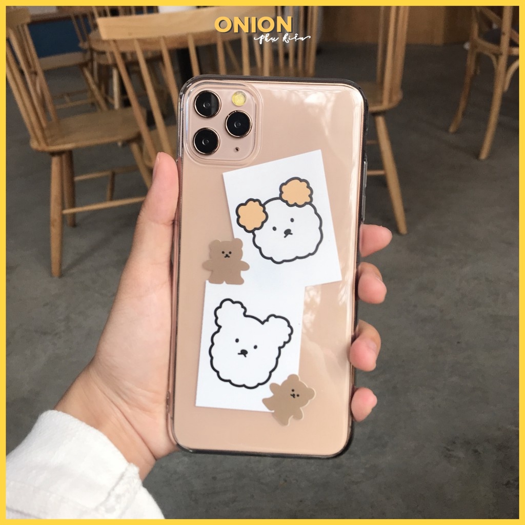 Ốp Onion gấu tai vàng dành cho iPhone 6 6s 6 plus 7 8 7 Plus 8 Plus X Xs Xr XsMax iPhone 11 11 Pro 11 Promax