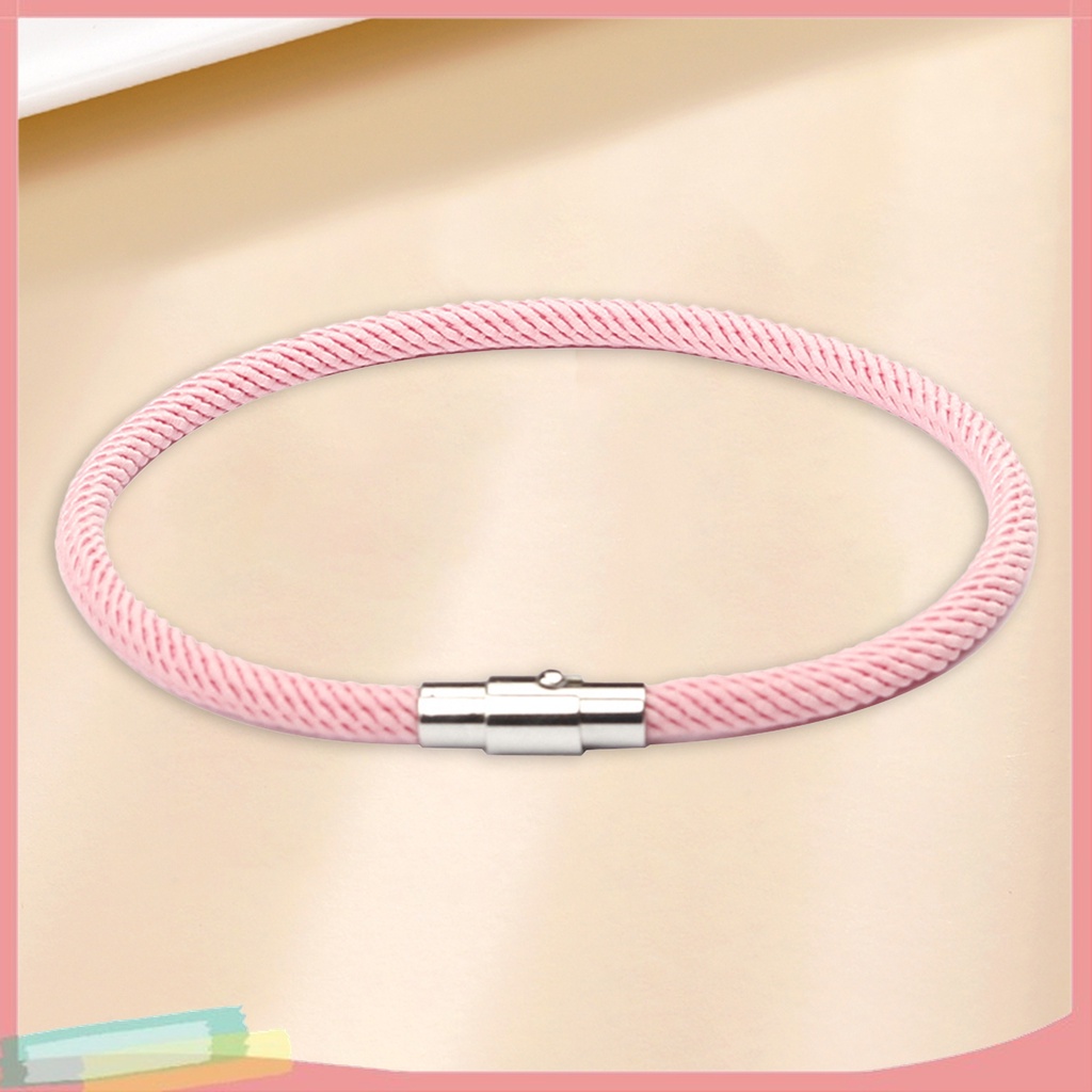 Vòng Tay Dây Bện Nylon Màu Trơn Khóa Nam Châm Thời Trang Cho Cặp Đôi