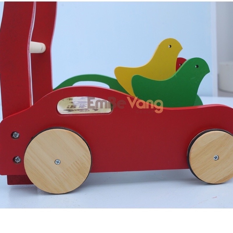 Xe gà gỗ tập đi Em bé vàng mẫu Ô TÔ siêu chắc chắn