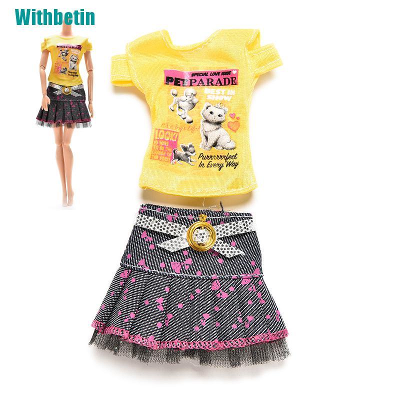 Set 2 Đầm Thun Dễ Thương Cho Búp Bê Barbie