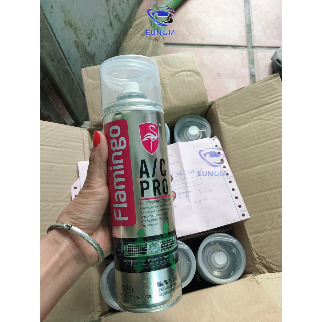 Combo 02 Bình Xịt Bọt Vệ Sinh Điều Hoà Ô Tô Flamingo F020 - Bình 500ml