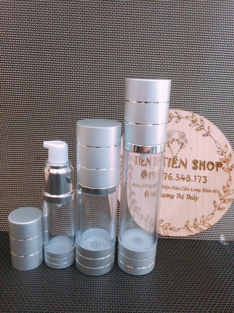 Chai nhựa bạc hút chân không xịt giọt 20ml, 30ml, 50ml