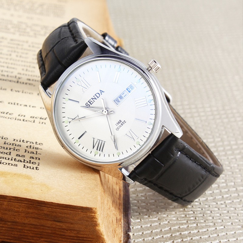 ĐỒNG HỒ NAM SENDA 8196 DÂY DA CHÍNH HIỆU Bán lẻ giá sỉ