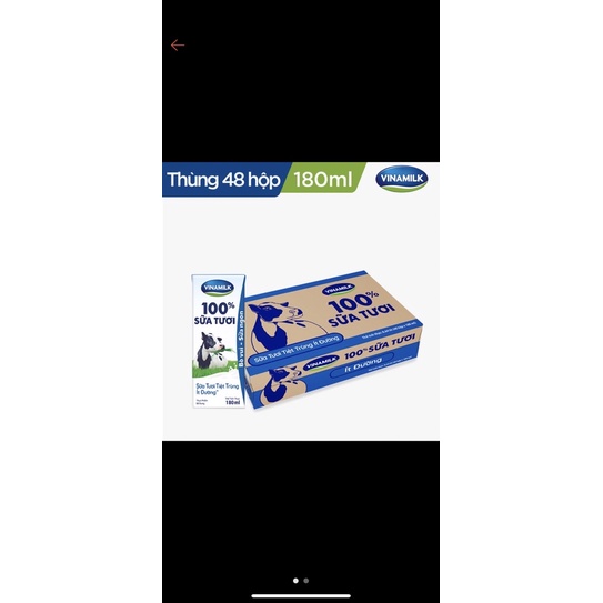 (hsd 8/2023) Thùng sữa vinamilk ít đường 180ml 48 hộp