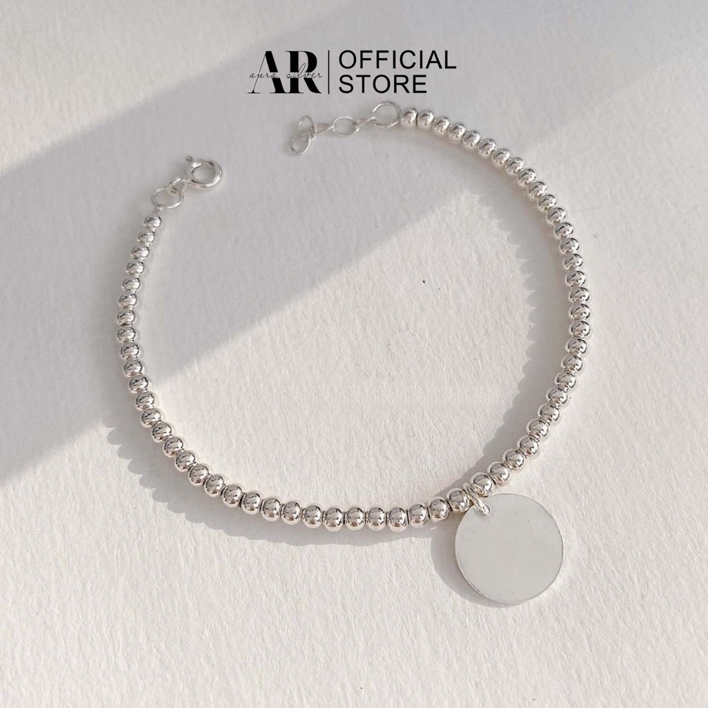 Lắc tay bạc nữ vòng tay nữ bi mix charm tròn đơn giản-LT08-AURASILVER