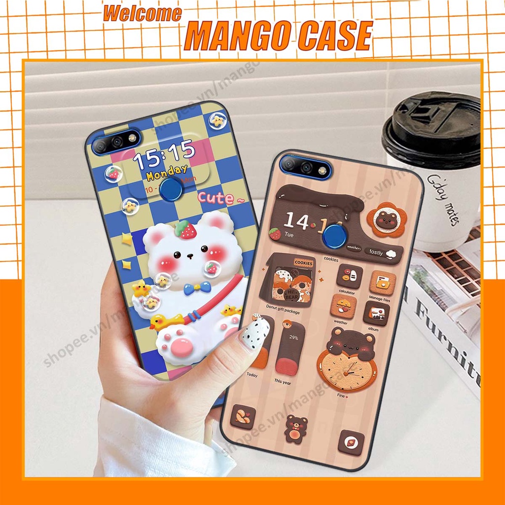 Ốp lưng Huawei Y7 Prime 2018 / Y7 Pro 2018 hình gấu, thỏ, đồng hồ cute dễ thương