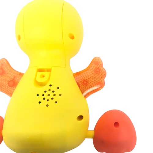 Đồ Chơi Chú Vịt Biết Đi Có Đèn Và Nhạc lắc lư có dây dắt kèm theo Cho Bé tăng khả năng vận động