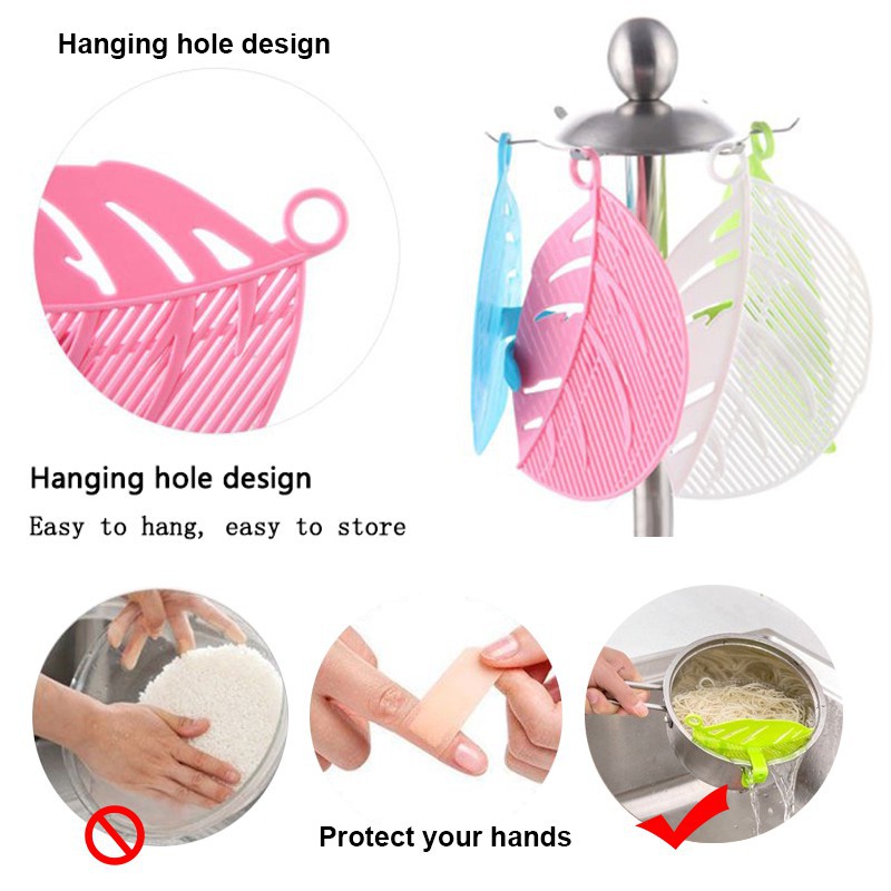 Dụng Cụ Chắt Nước WALFOS Dùng Để Chế Biến Mỳ Ống / Vo Gạo Hình Chiếc Lá Gồm 4 Màu