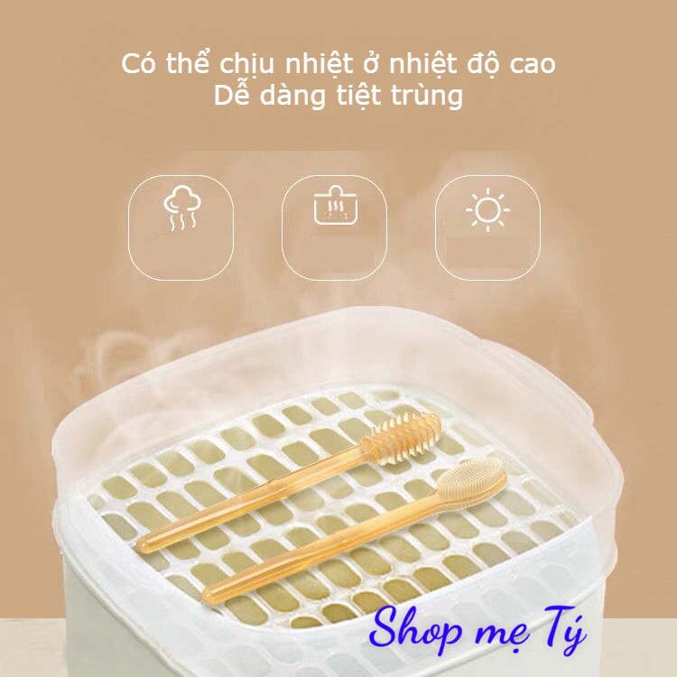 Set Rơ Lưỡi, Tưa Lưỡi + Bàn Chải Silicon Mềm Mại Cho Bé 0-18 tháng