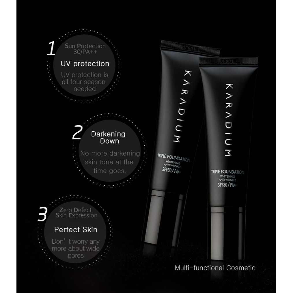 KEM NỀN SIÊU MỊN Karadium Triple Foundation SPF30 PA++ DẠNG TUÝP | BigBuy360 - bigbuy360.vn